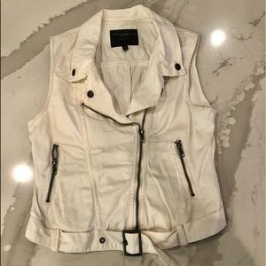 Sanctuary white cotton moto vest